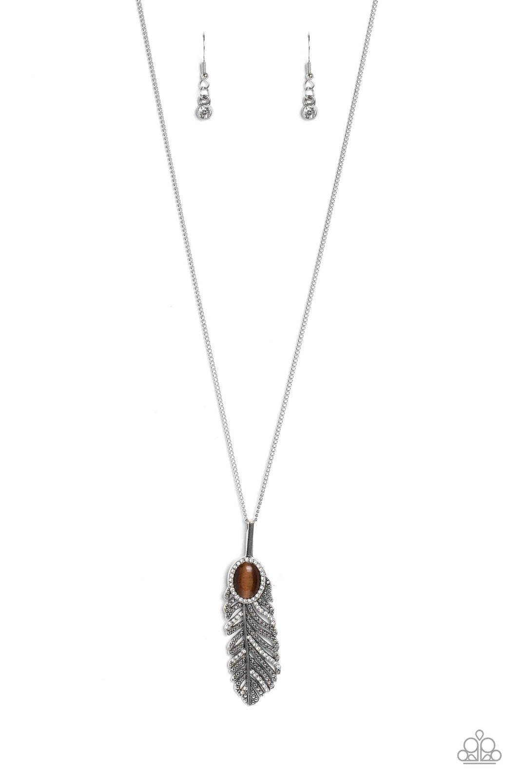 PURE QUILL-POWER BROWN-NECKLACE