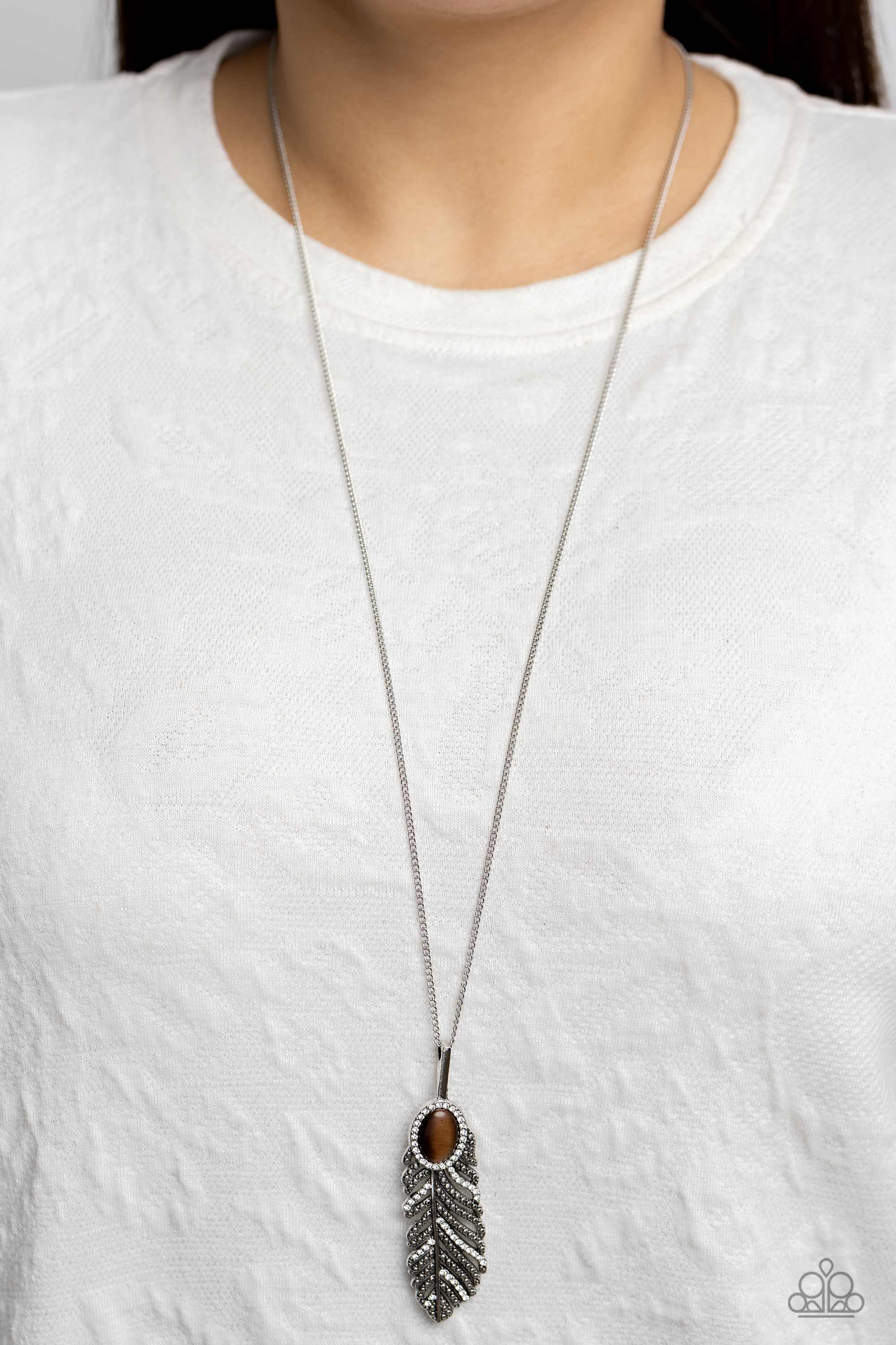 PURE QUILL-POWER BROWN-NECKLACE