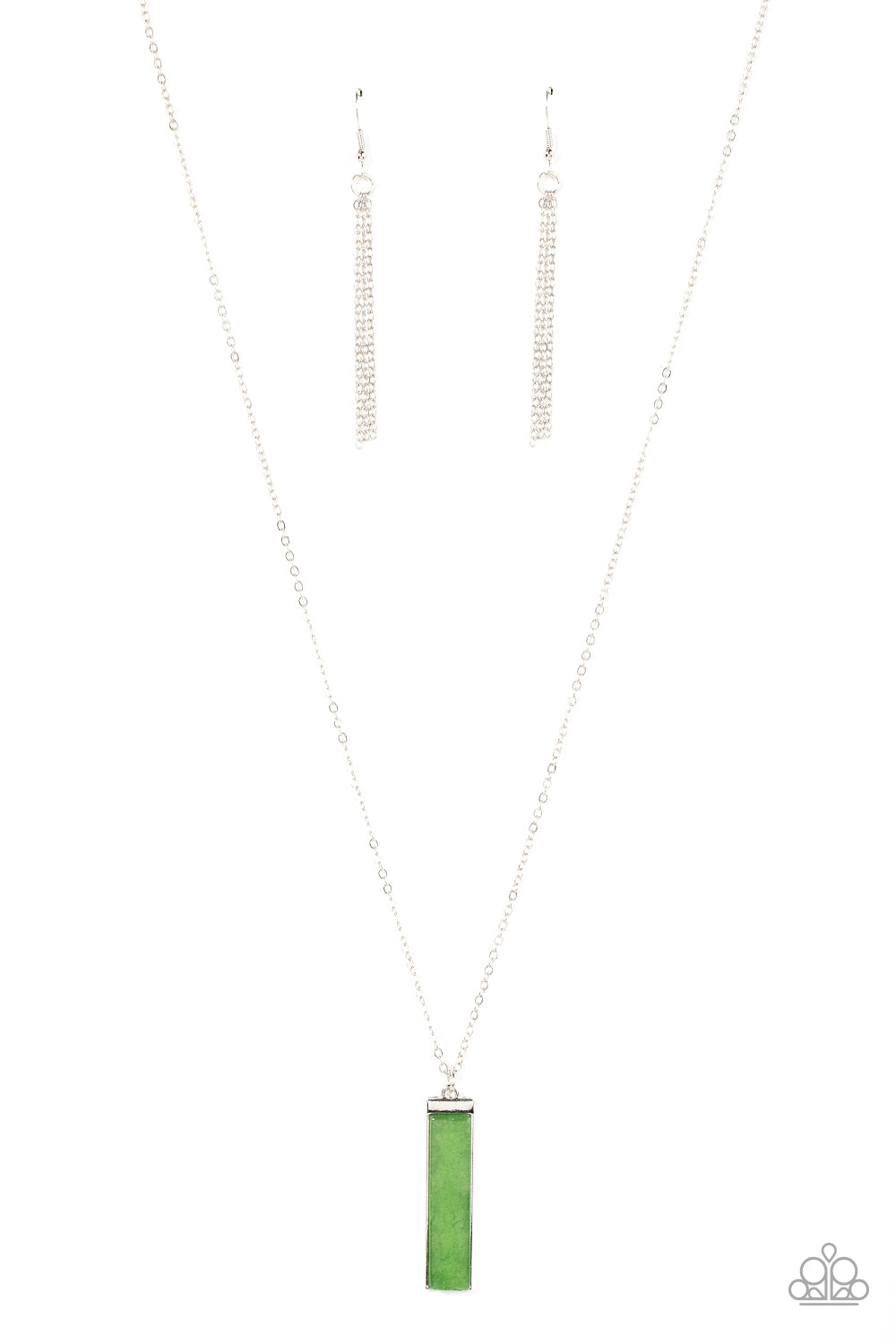 SET IN GEMSTONE GREEN-NECKLACE