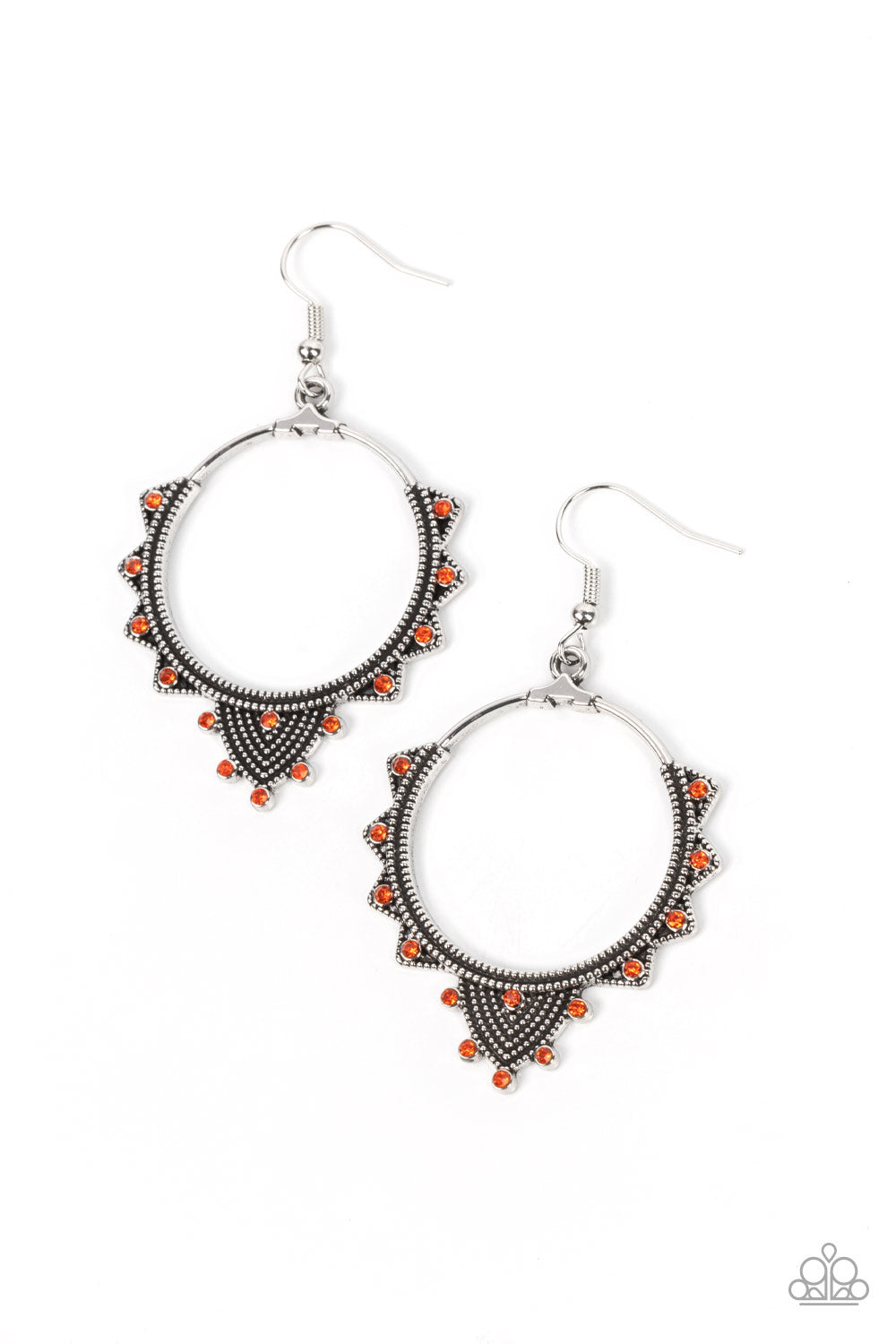 TEXTURED TWINKLE ORANGE-EARRINGS