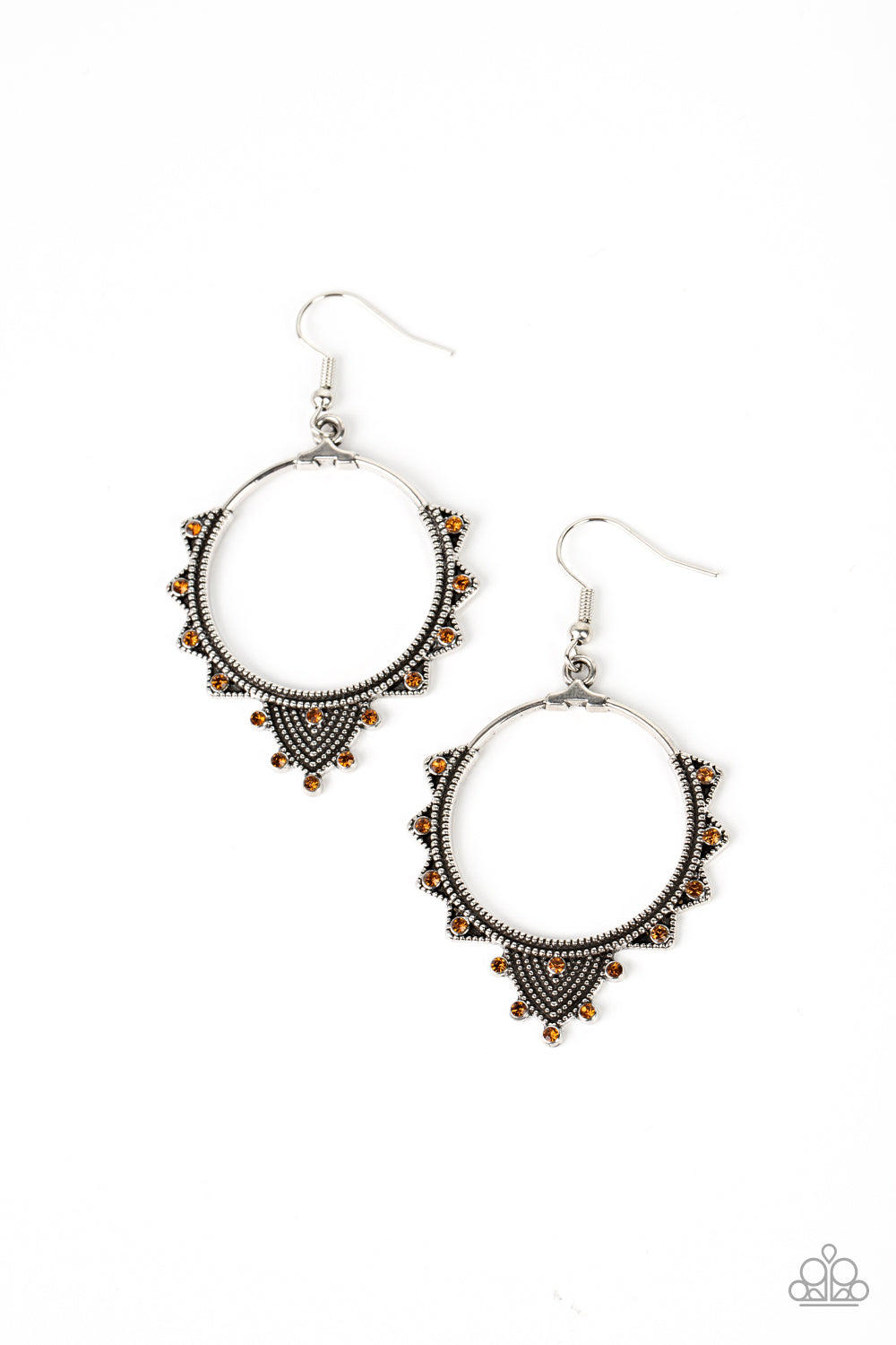 TEXTURED TWINKLE BROWN-EARRINGS