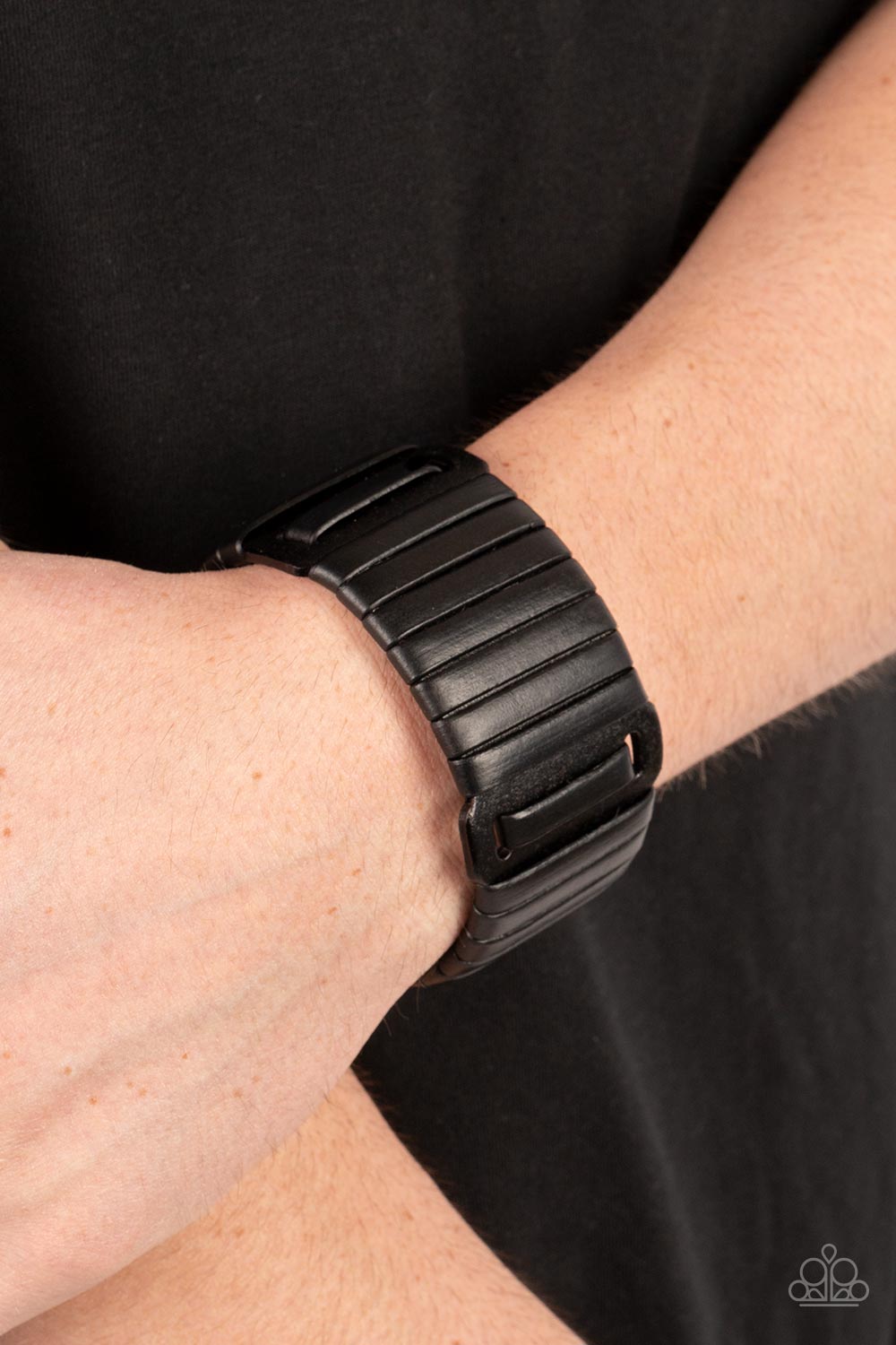 LEATHER LUMBERYARD BLACK-BRACELET