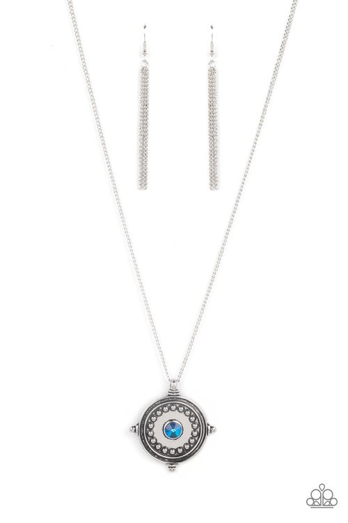 COMPASS COMPOSURE BLUE-NECKLACE