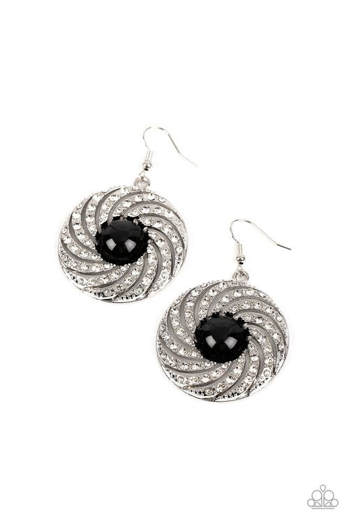 VINTAGE VORTEX BLACK-EARRINGS