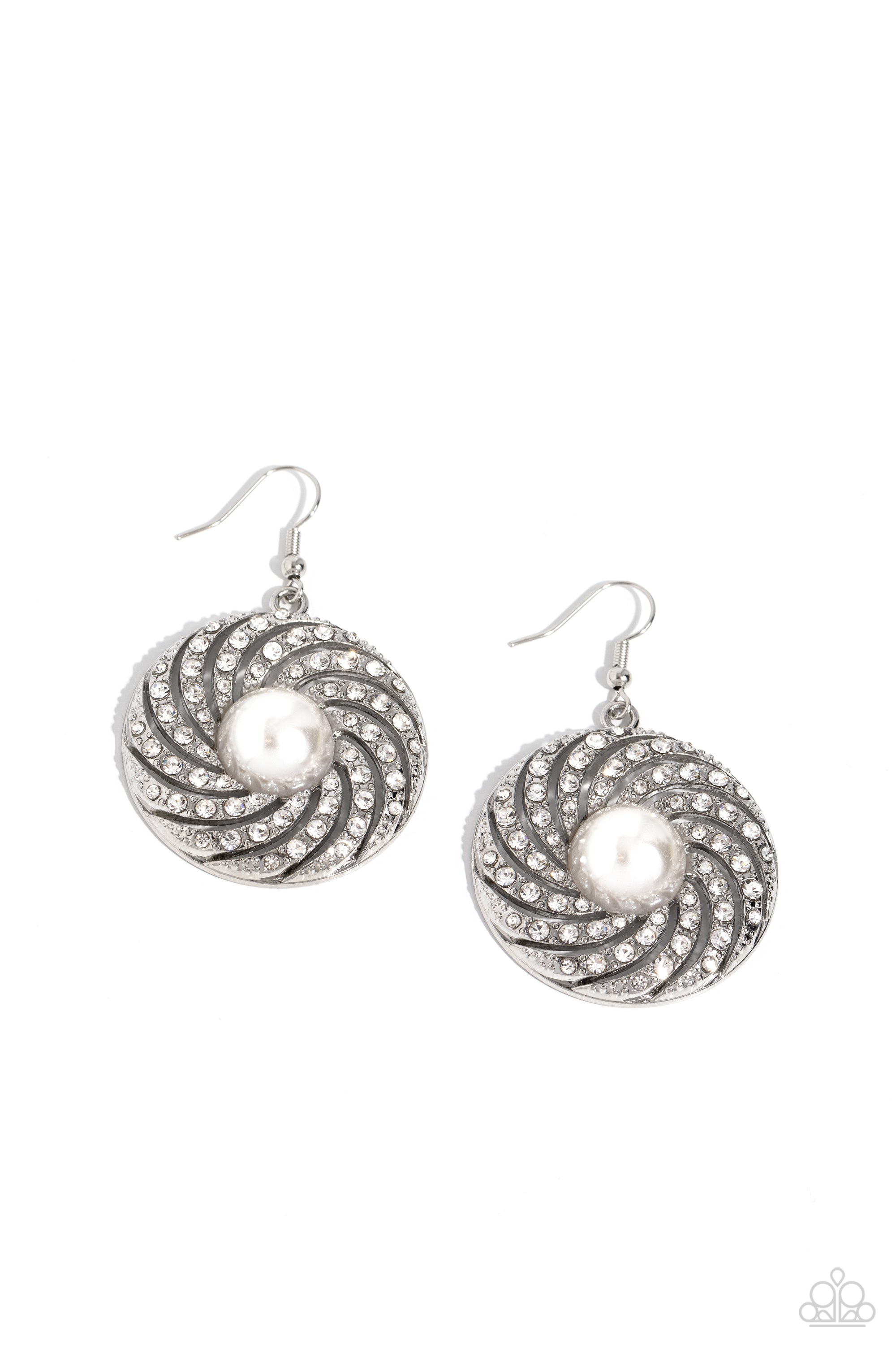 VINTAGE VORTEX WHITE-EARRINGS