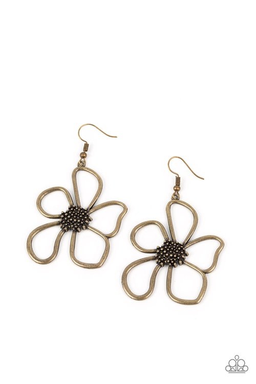 WILDFLOWER WALKWAY BRASS-EARRINGS