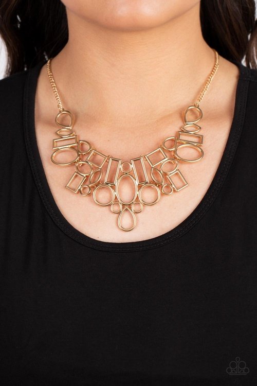 GEOMETRIC GRIT GOLD-NECKLACE