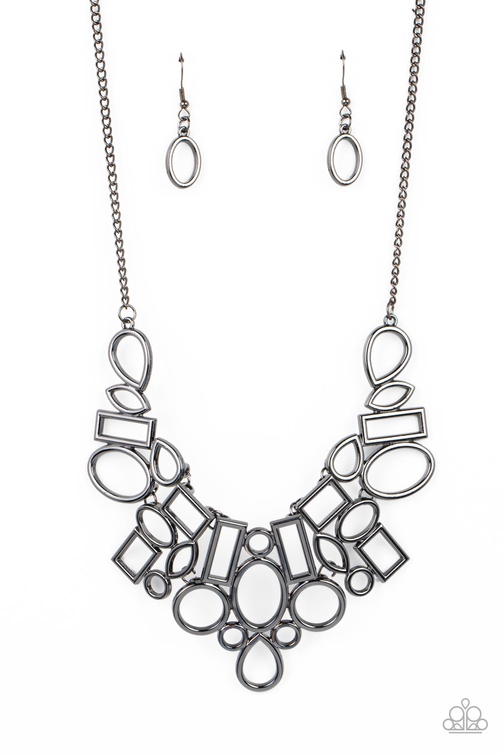 GEOMETRIC GRIT BLACK-NECKLACE