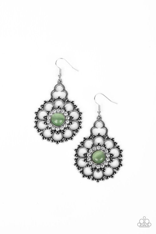 FLORAL RENAISSANCE GREEN-EARRINGS