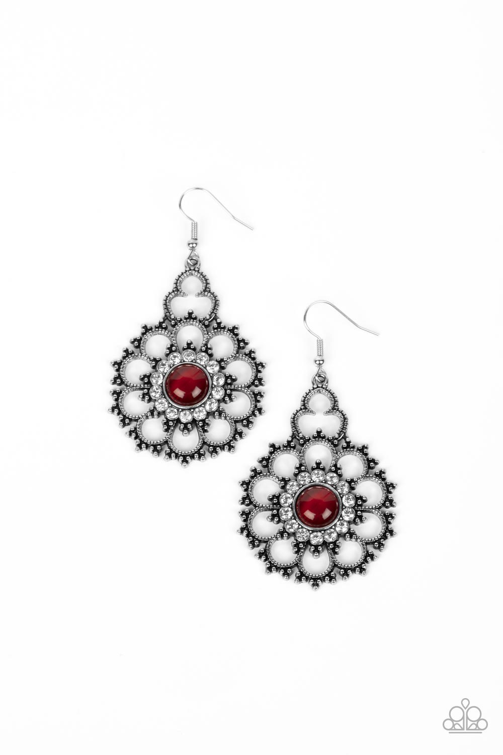 FLORAL RENAISSANCE RED-EARRINGS