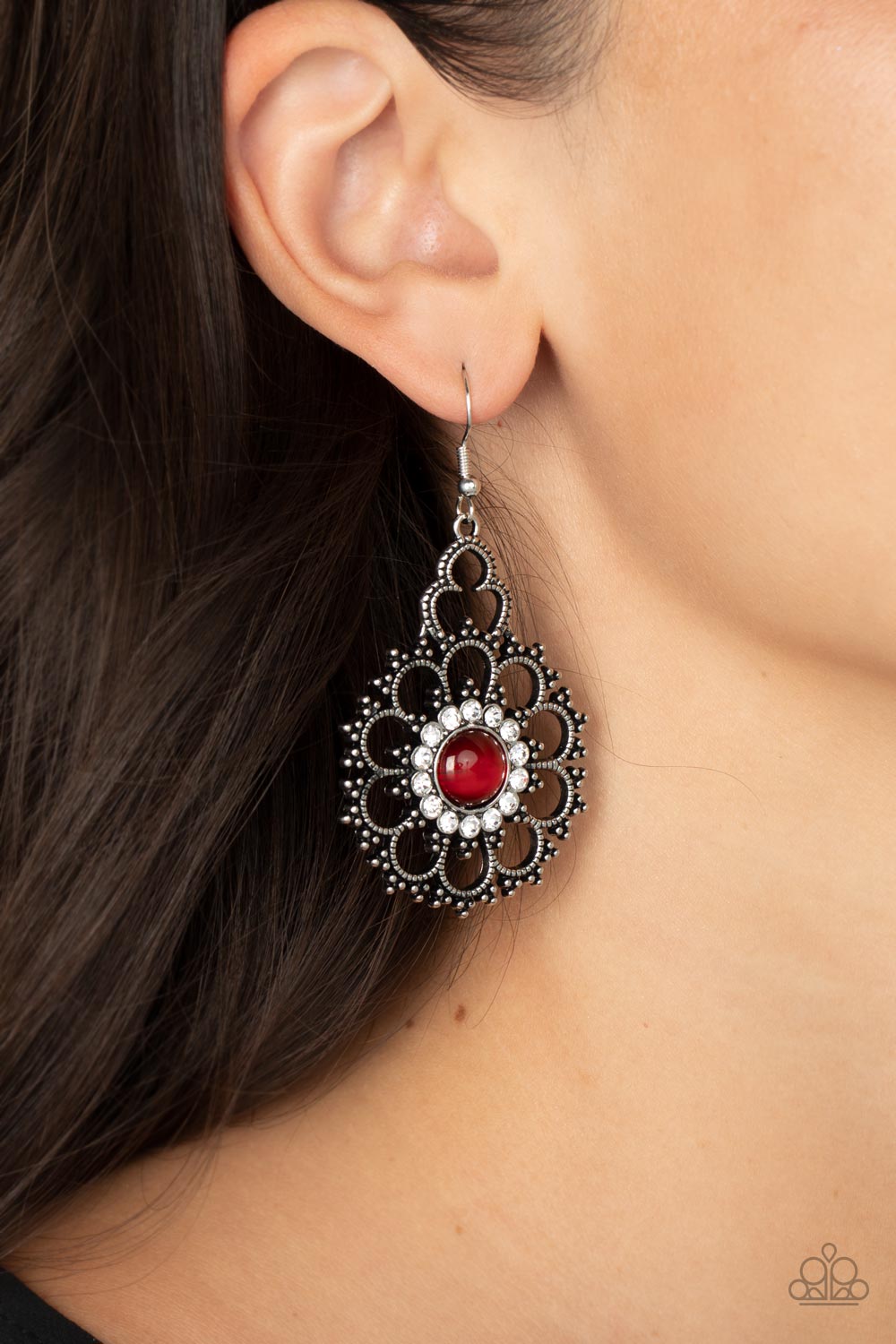 FLORAL RENAISSANCE RED-EARRINGS