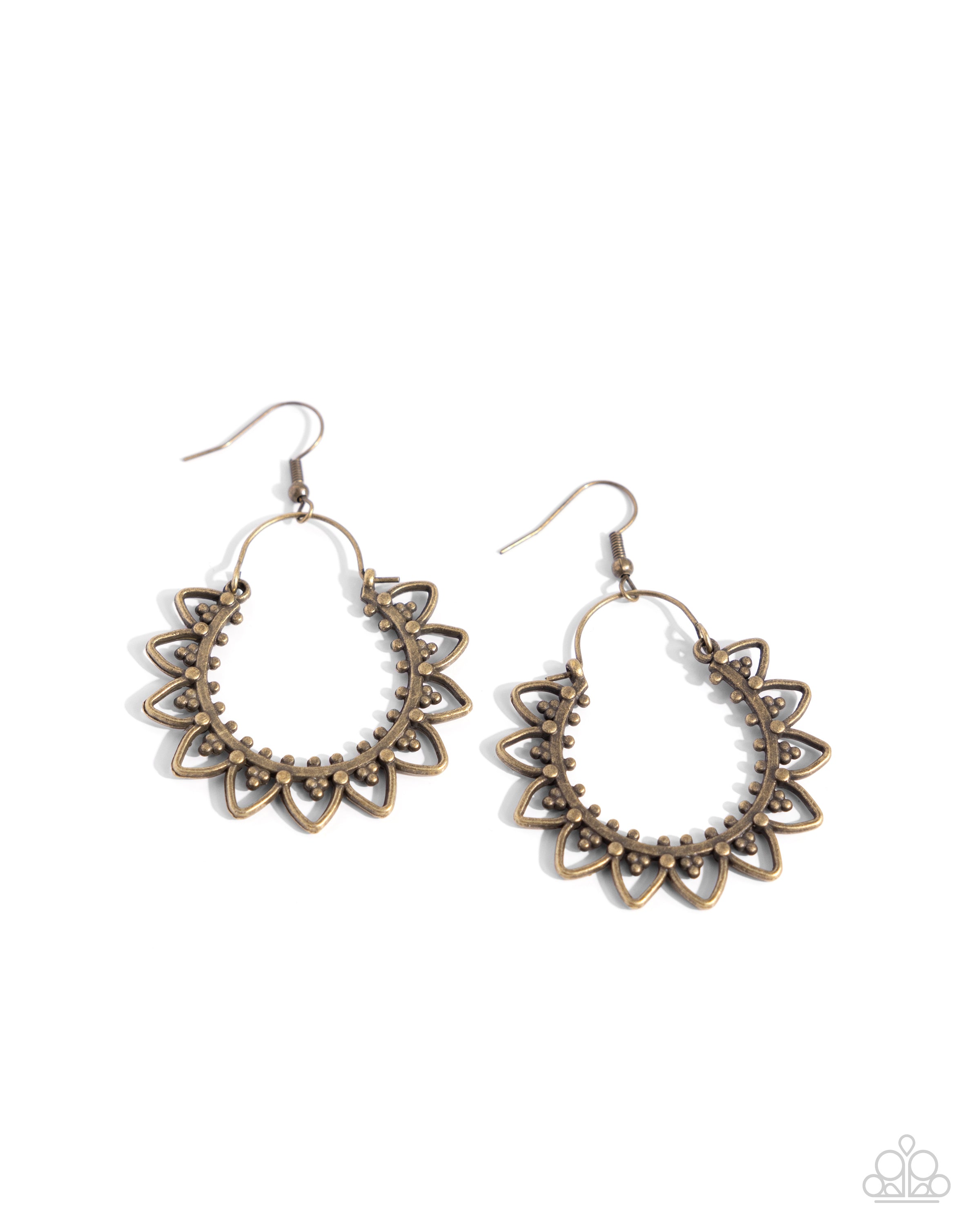 BOTANICAL TAMBOURINE BRASS-EARRINGS