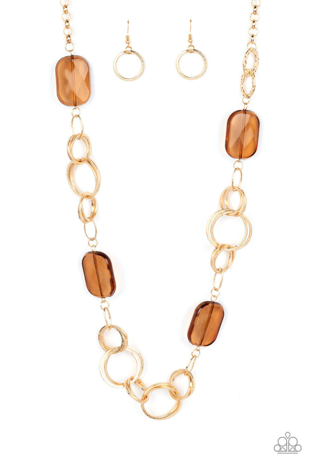 STAINED GLASS GLAMOUR BROWN-NECKLACE