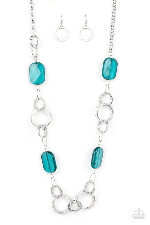 STAINED GLASS GLAMOUR BLUE-NECKLACE