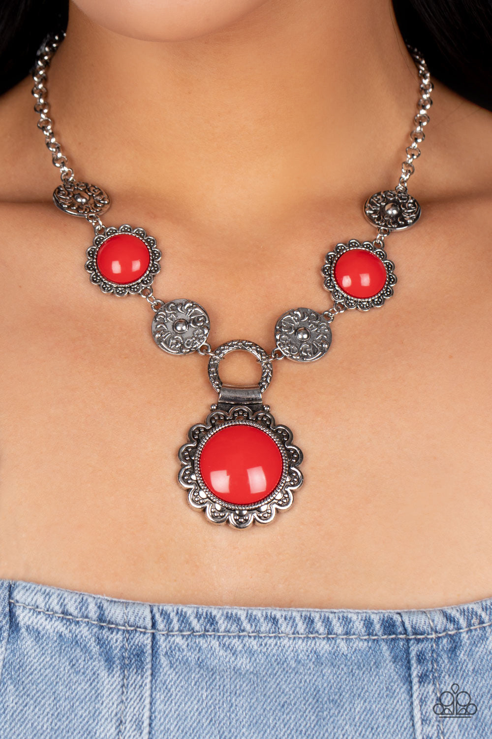 POPPY PERSUASION RED-NECKLACE