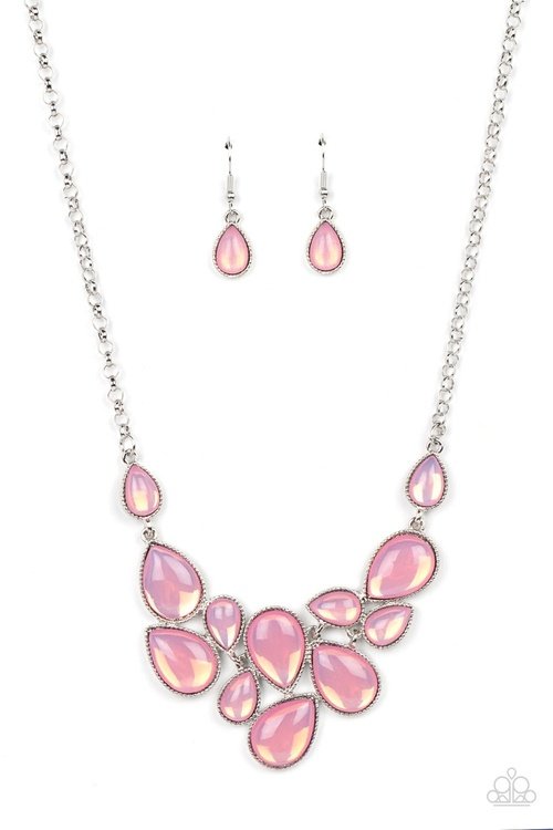 KEEPS GLOWING AND GLOWING PINK-NECKLACE