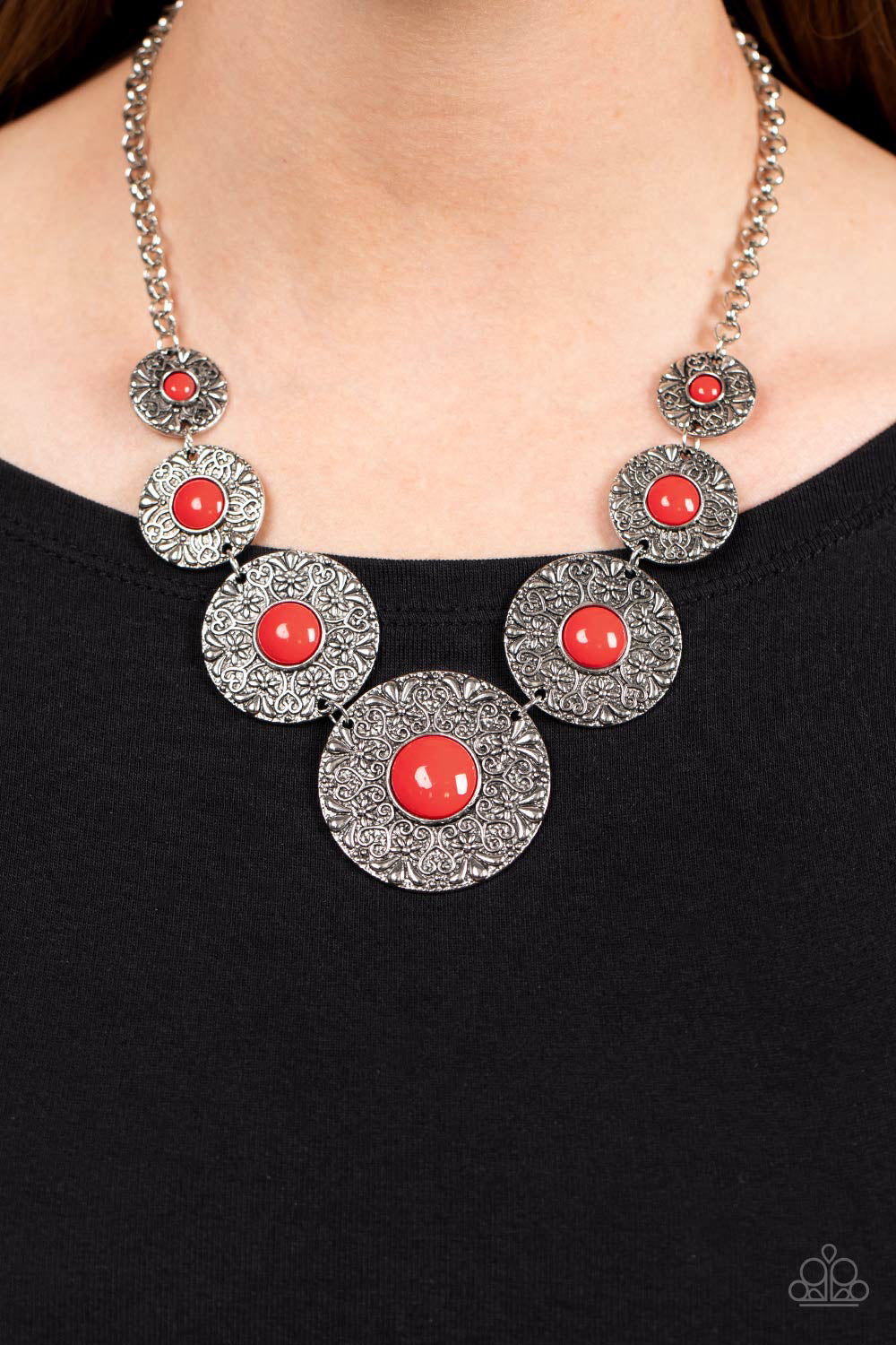 GARDEN GLADE RED-NECKLACE