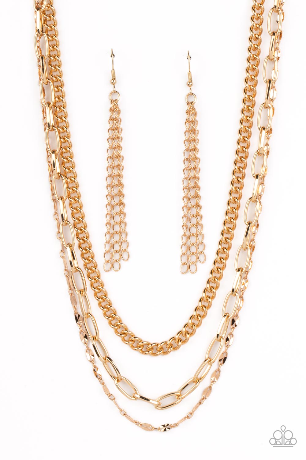 GALVANIZED GRIT GOLD-NECKLACE