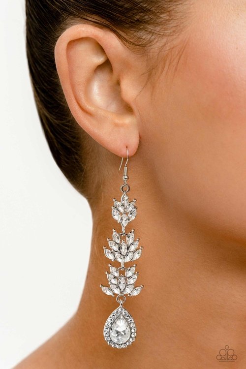WATER LILY WHIMSY WHITE-EARRINGS