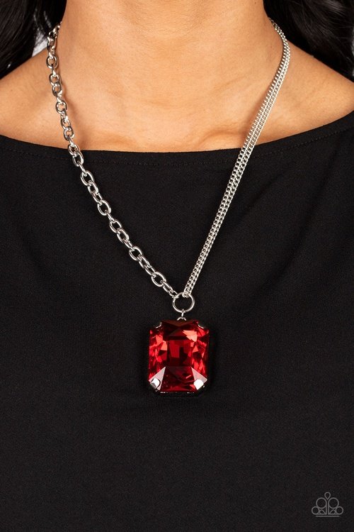 INSTANT INTIMIDATION RED-NECKLACE