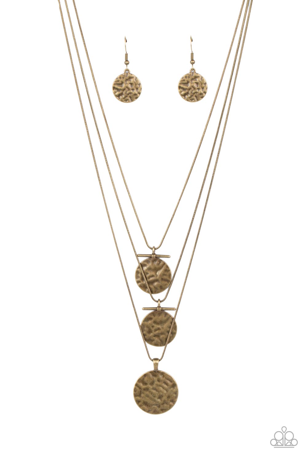 DIZZYING DISCS BRASS-NECKLACE