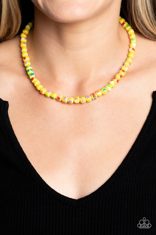 GOBSTOPPER GLAMOUR YELLOW-NECKLACE