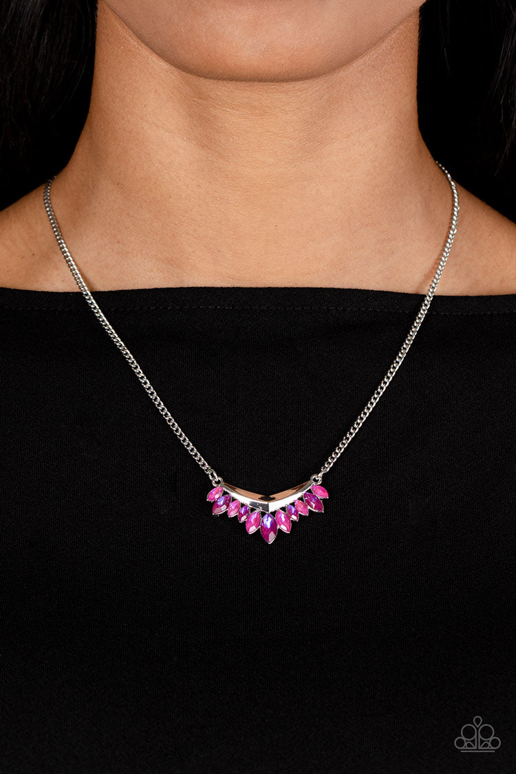 FLASH OF FRINGE PINK-NECKLACE