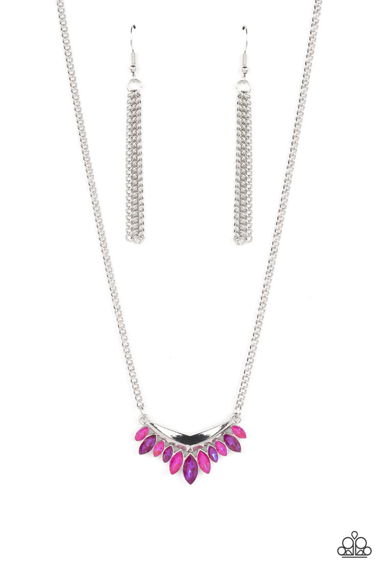 FLASH OF FRINGE PINK-NECKLACE