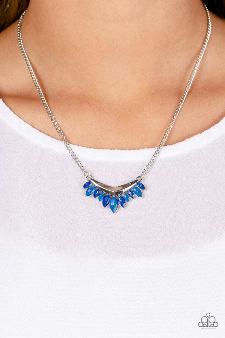 FLASH OF FRINGE BLUE-NECKLACE