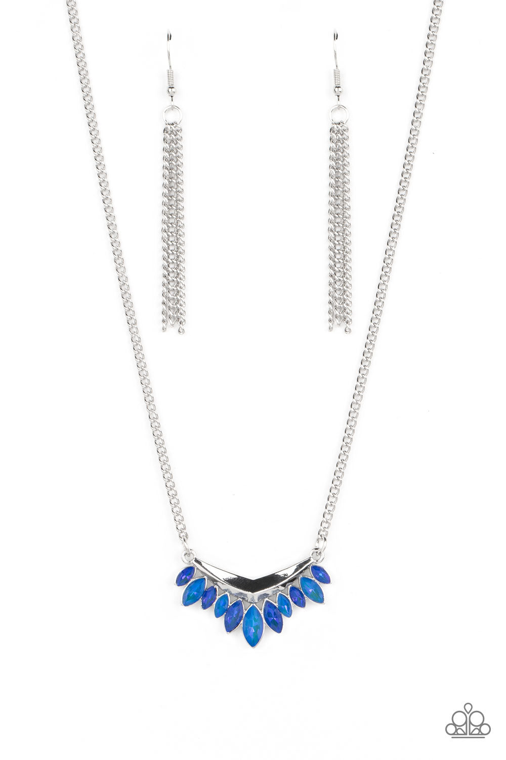 FLASH OF FRINGE BLUE-NECKLACE