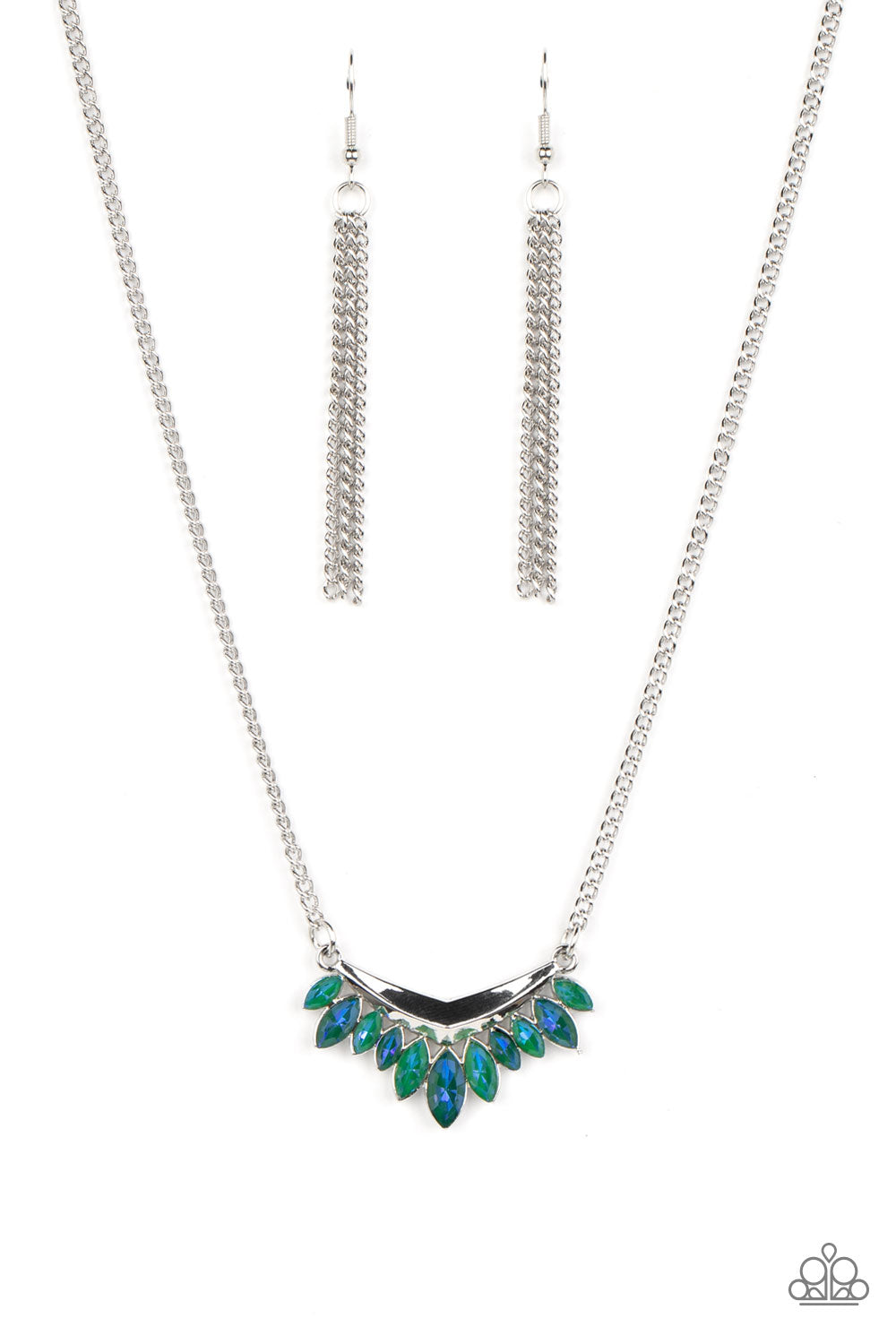 FLASH OF FRINGE GREEN-NECKLACE