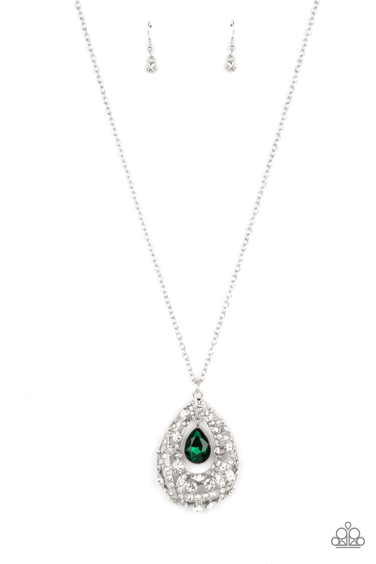 GLITZ AND GLOW GREEN-NECKLACE