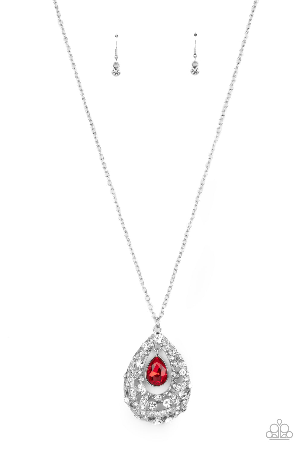 GLITZ AND GLOW RED-NECKLACE