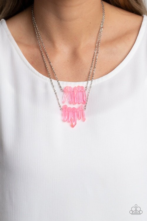 CRYSTAL CATWALK PINK-NECKLACE