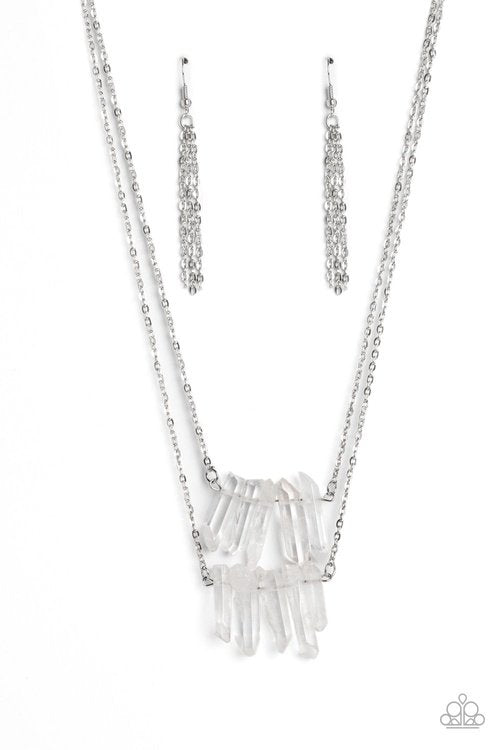 CRYSTAL CATWALK WHITE-NECKLACE