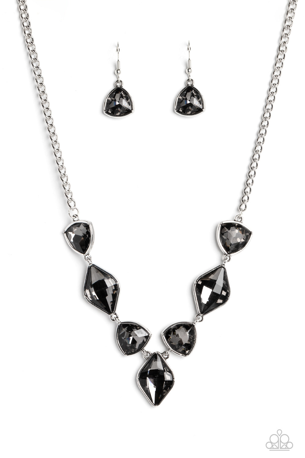 GLITTERING GEOMETRICS SILVER-NECKLACE