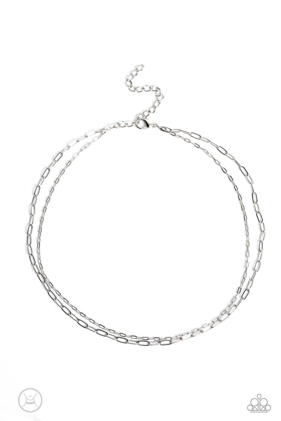 POLISHED PAPERCLIPS SILVER-NECKLACE