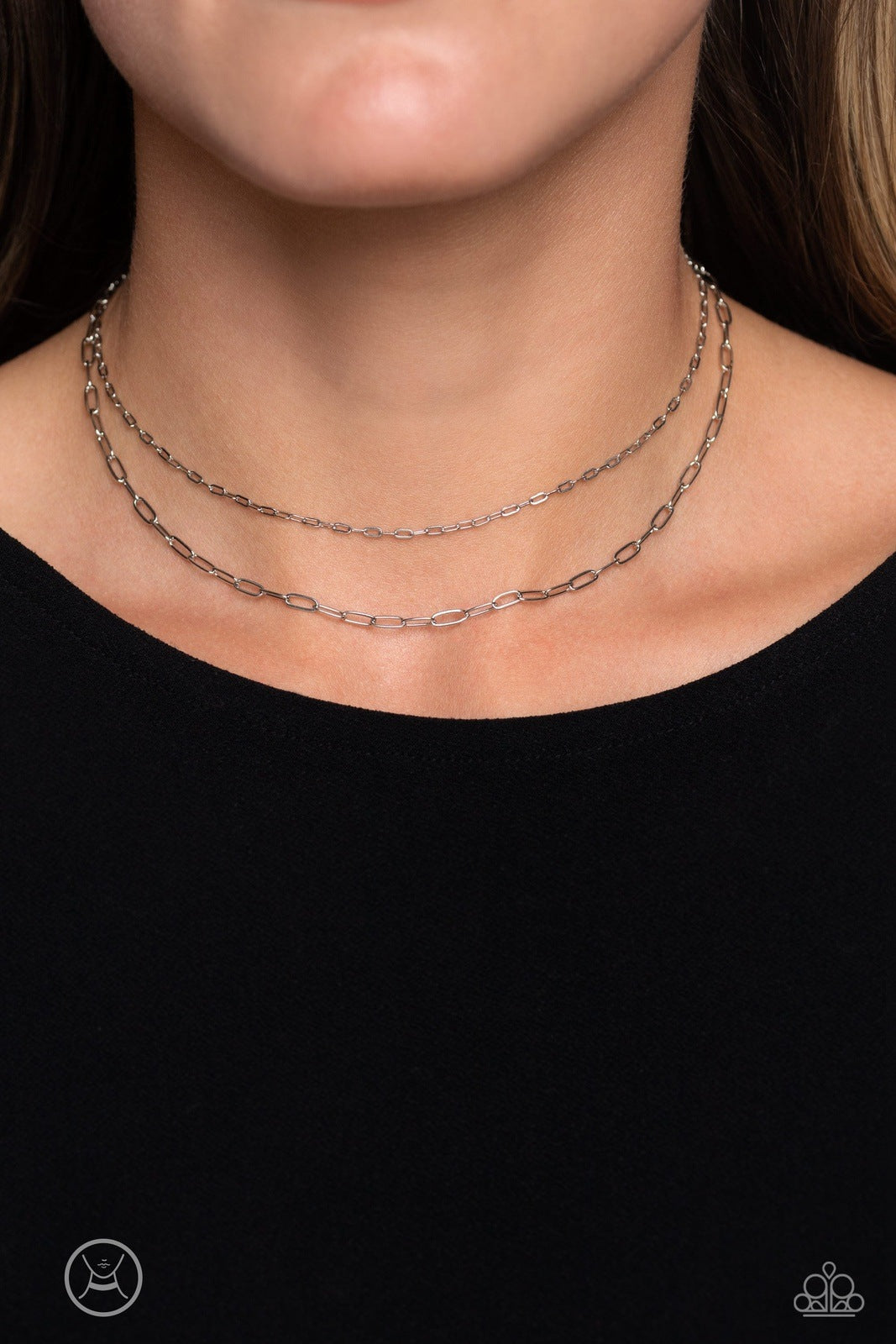 POLISHED PAPERCLIPS SILVER-NECKLACE