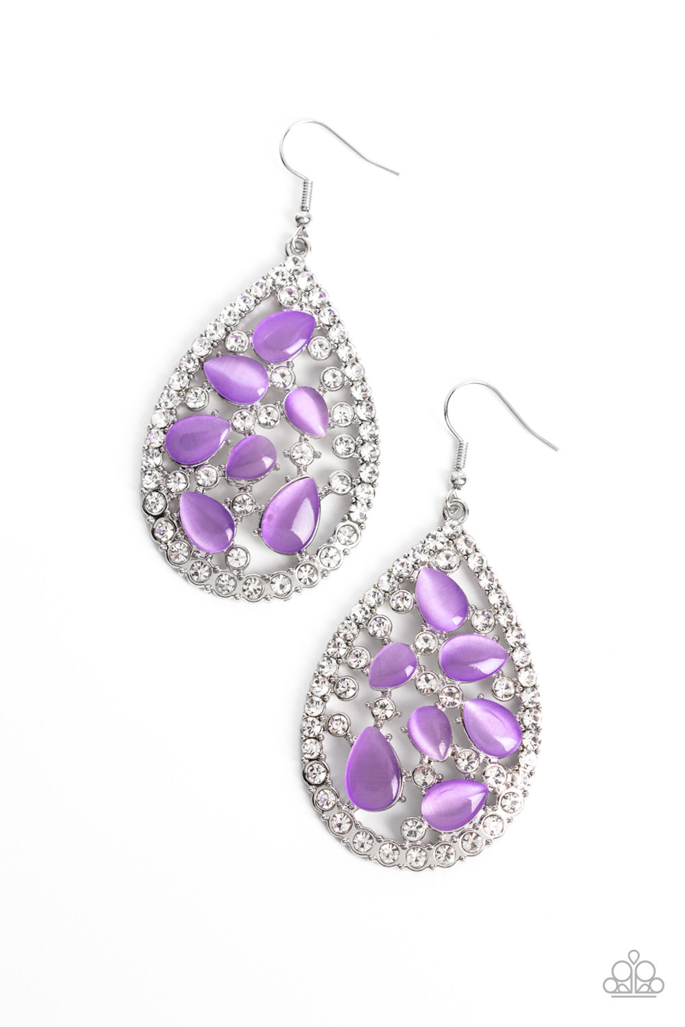 CATS EYE CLASS PURPLE-EARRINGS