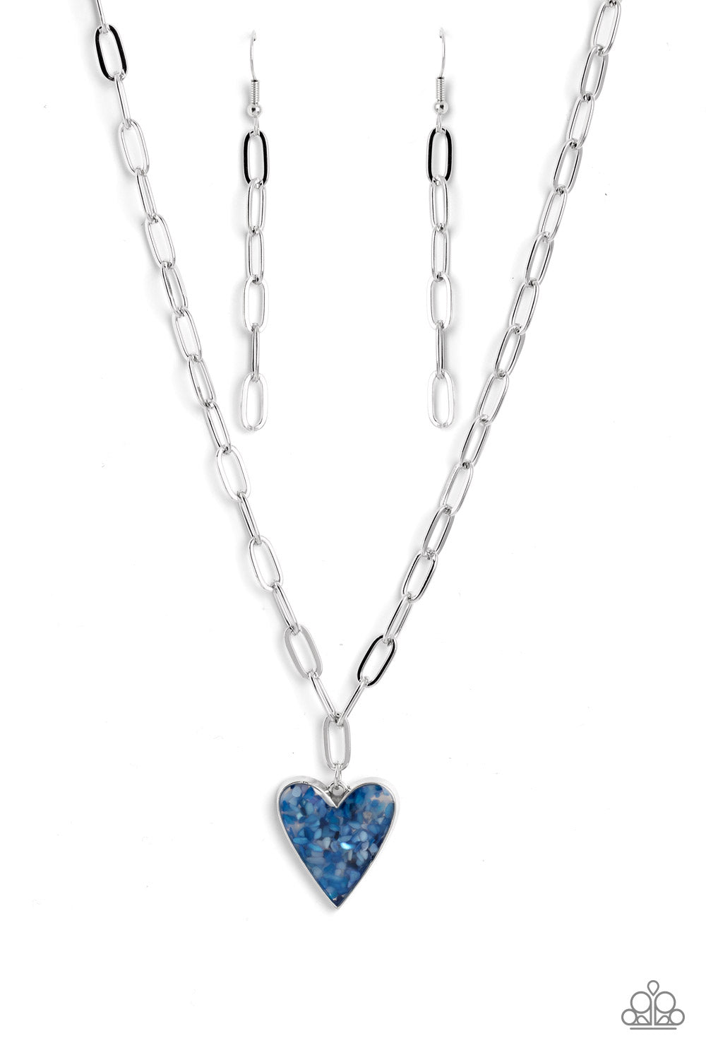 KISS AND SHELL BLUE-NECKLACE