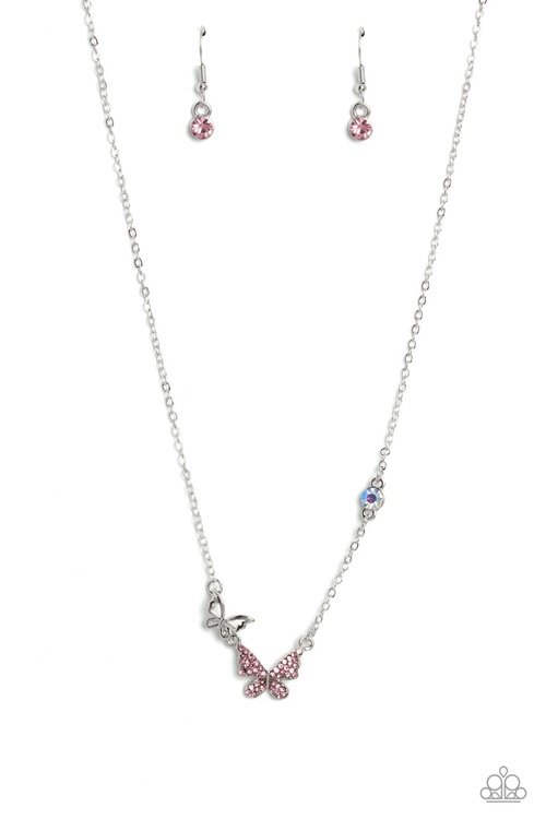 CANT BUTTERFLY ME LOVE PINK-NECKLACE