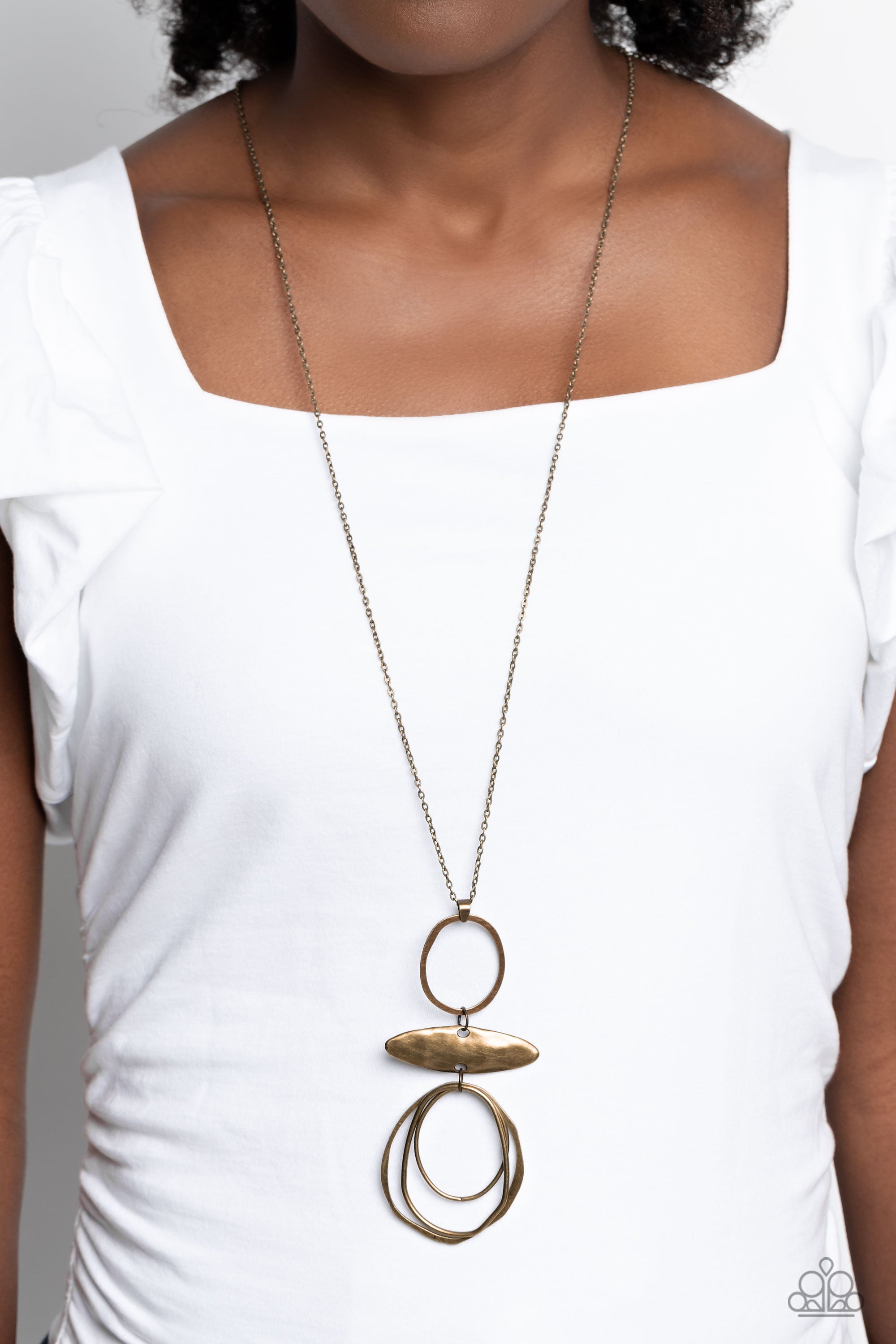 OBLONG OBLIGATO BRASS-NECKLACE