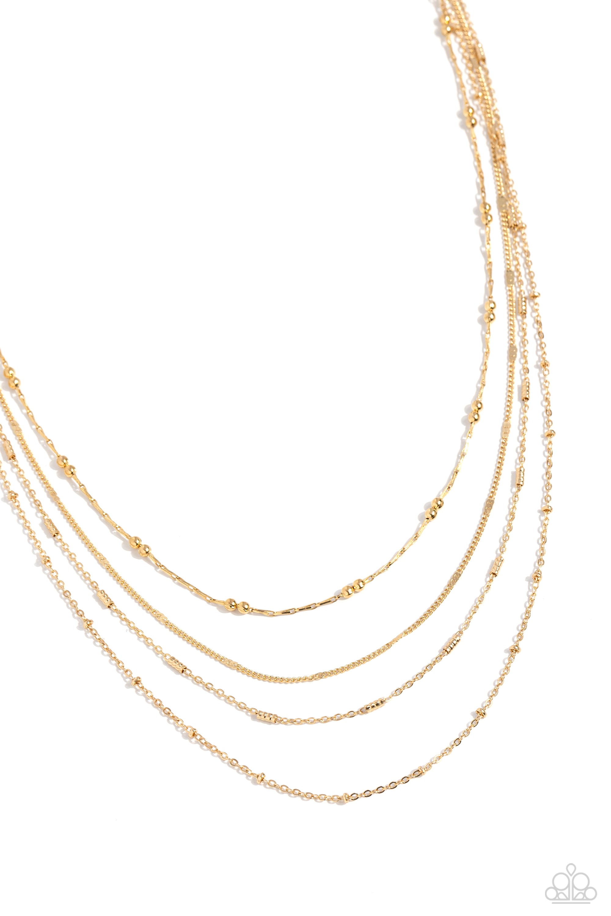 STUDDED SHIMMER GOLD-NECKLACE