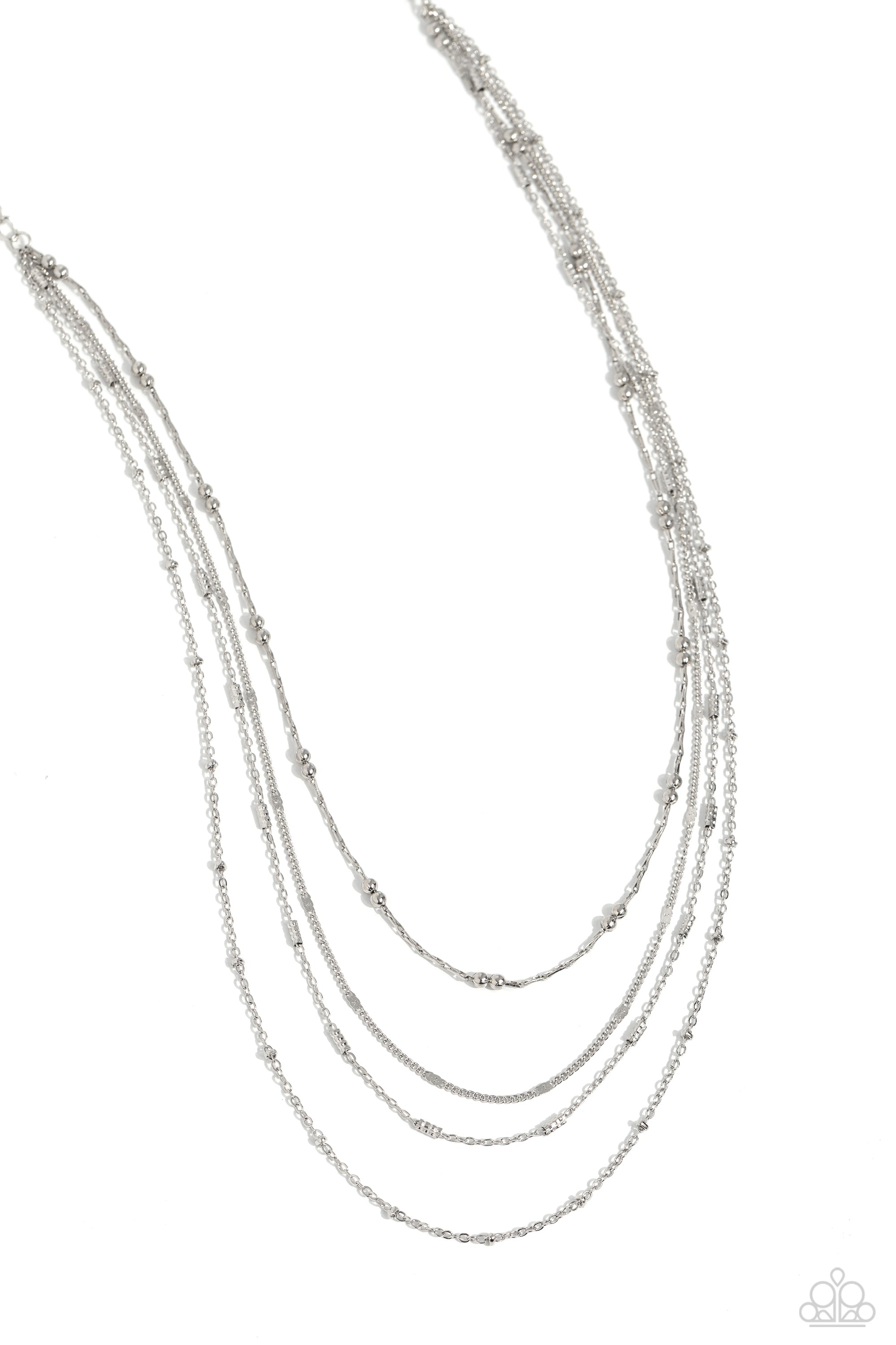 STUDDED SHIMMER SILVER-NECKLACE