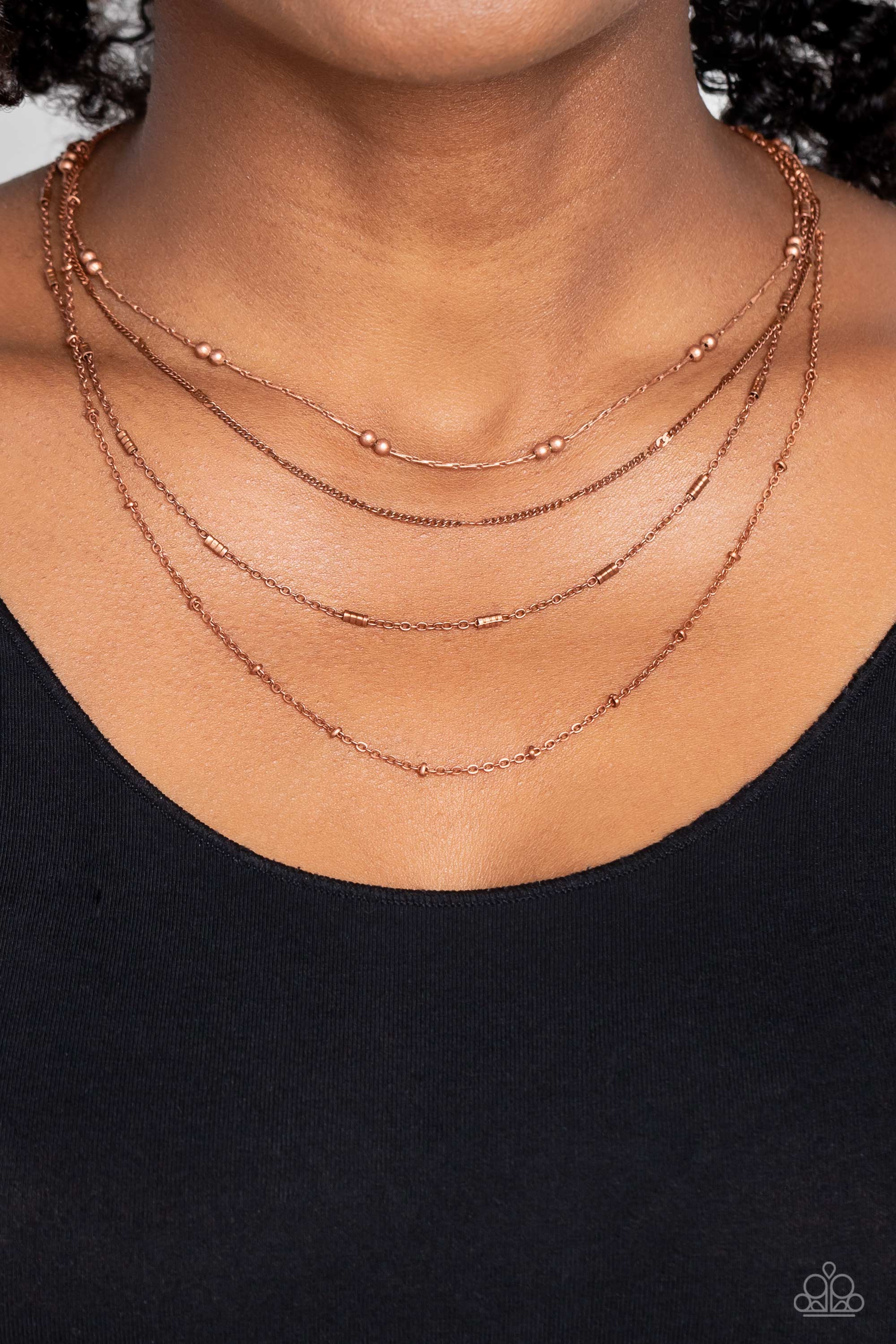 STUDDED SHIMMER COPPER-NECKLACE