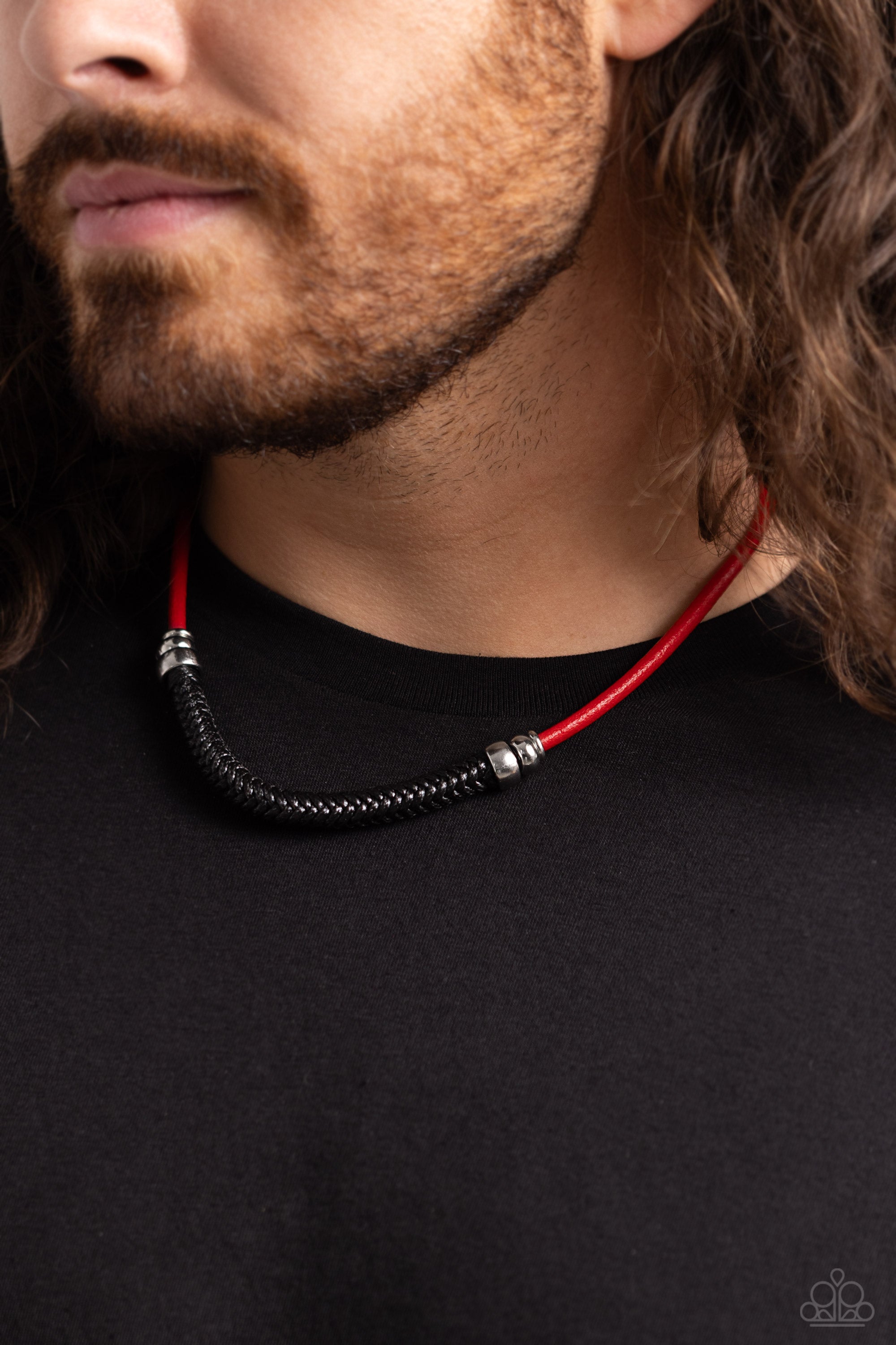 CORDED CHIVALRY RED-NECKLACE