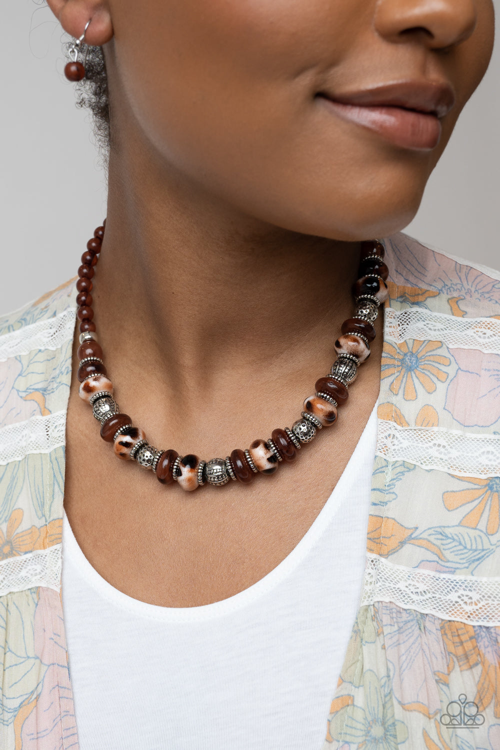 WARPED WHIMSICALITY BROWN-NECKLACE