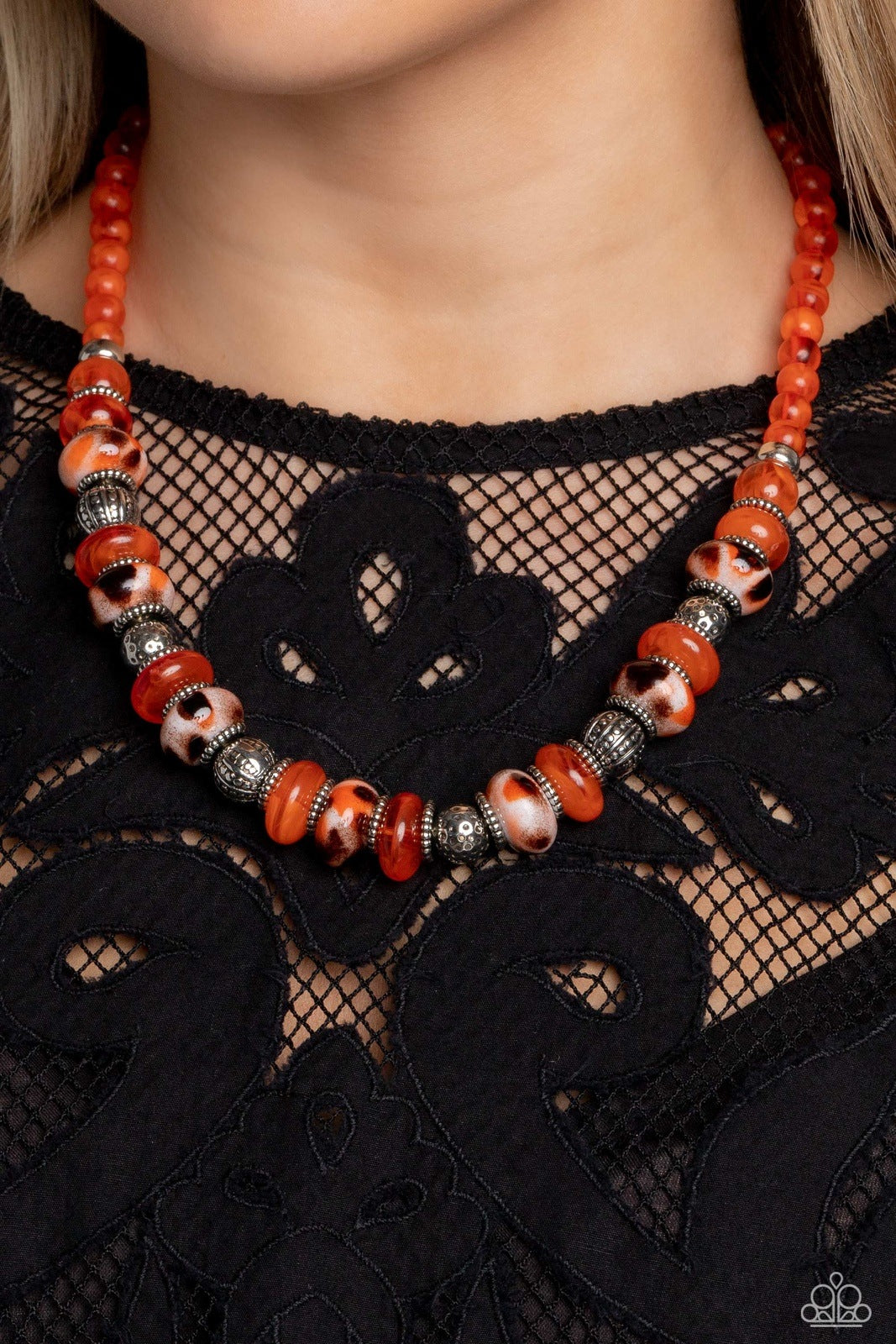 WARPED WHIMSICALITY ORANGE-NECKLACE