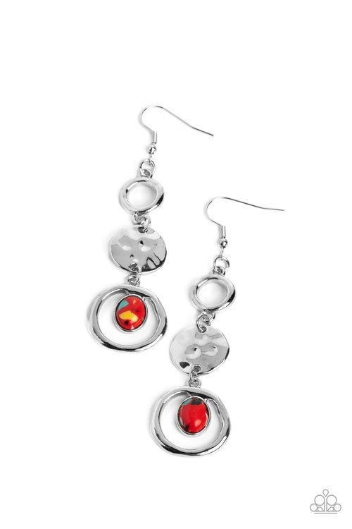 MARBLE MONTAGE RED-EARRINGS