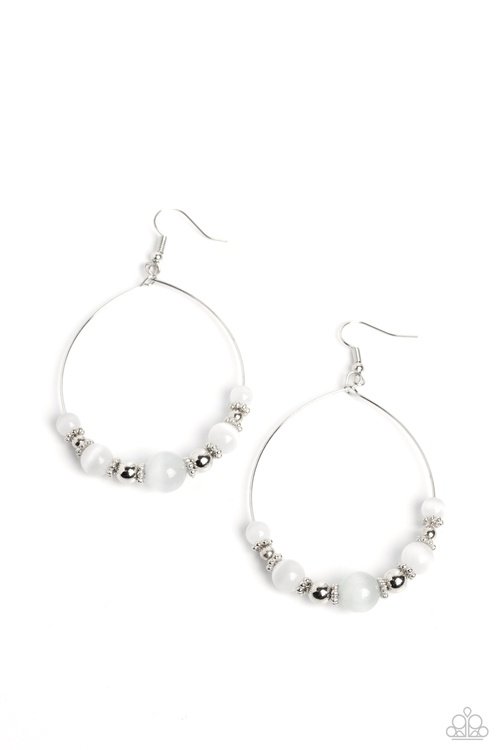 CATS EYE CHARISMA WHITE-EARRINGS